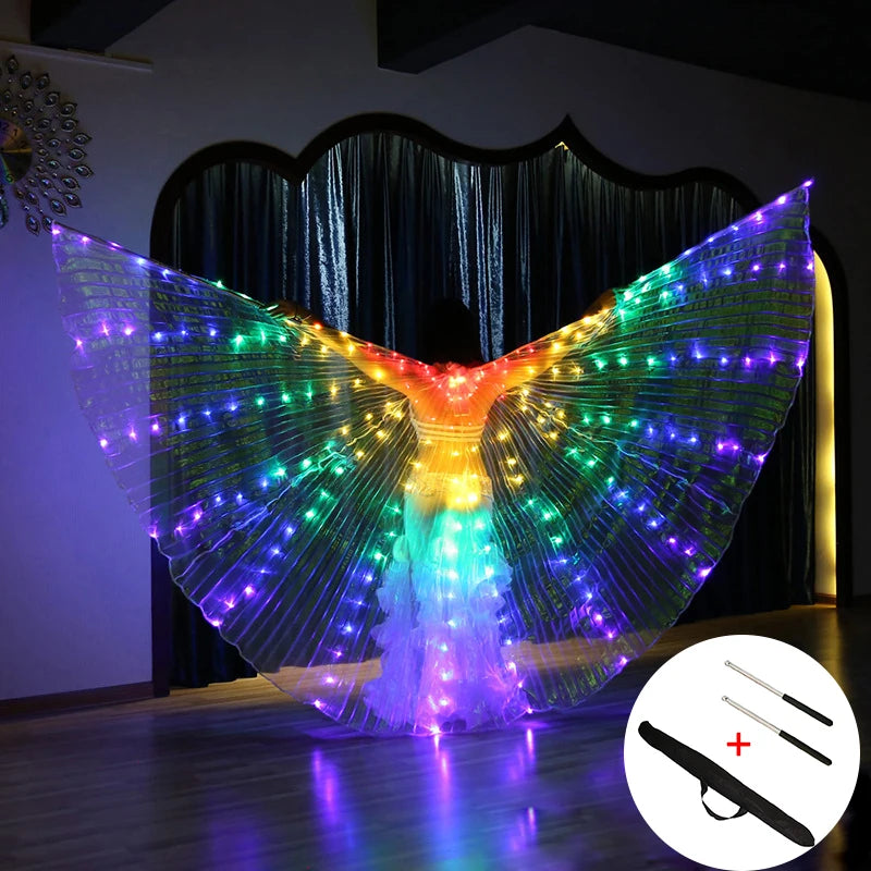 LED Dance Wings Belly Dance Wing Colorful 1 One Size Dance Props Raqs Wings