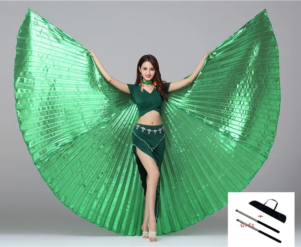 Belly Dance Wings Open or Closed - Many Colors! Green Belly Dancing Dance Props Raqs Wings