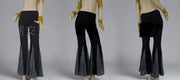 Fishtail Sparkle Flare Dance Pants Many Colors Black Silver One-Size Pants Raqs