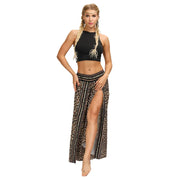 Split Wide Leg Boho Palazzo Pants Leopard Festival Lifestyle New Pants Yoga