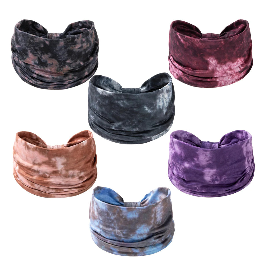 Wide Knotted Boho Tie Dye Headband Accessories Activewear New