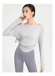 Long Sleeve Burnout Yoga Tee Activewear Shirts Yoga