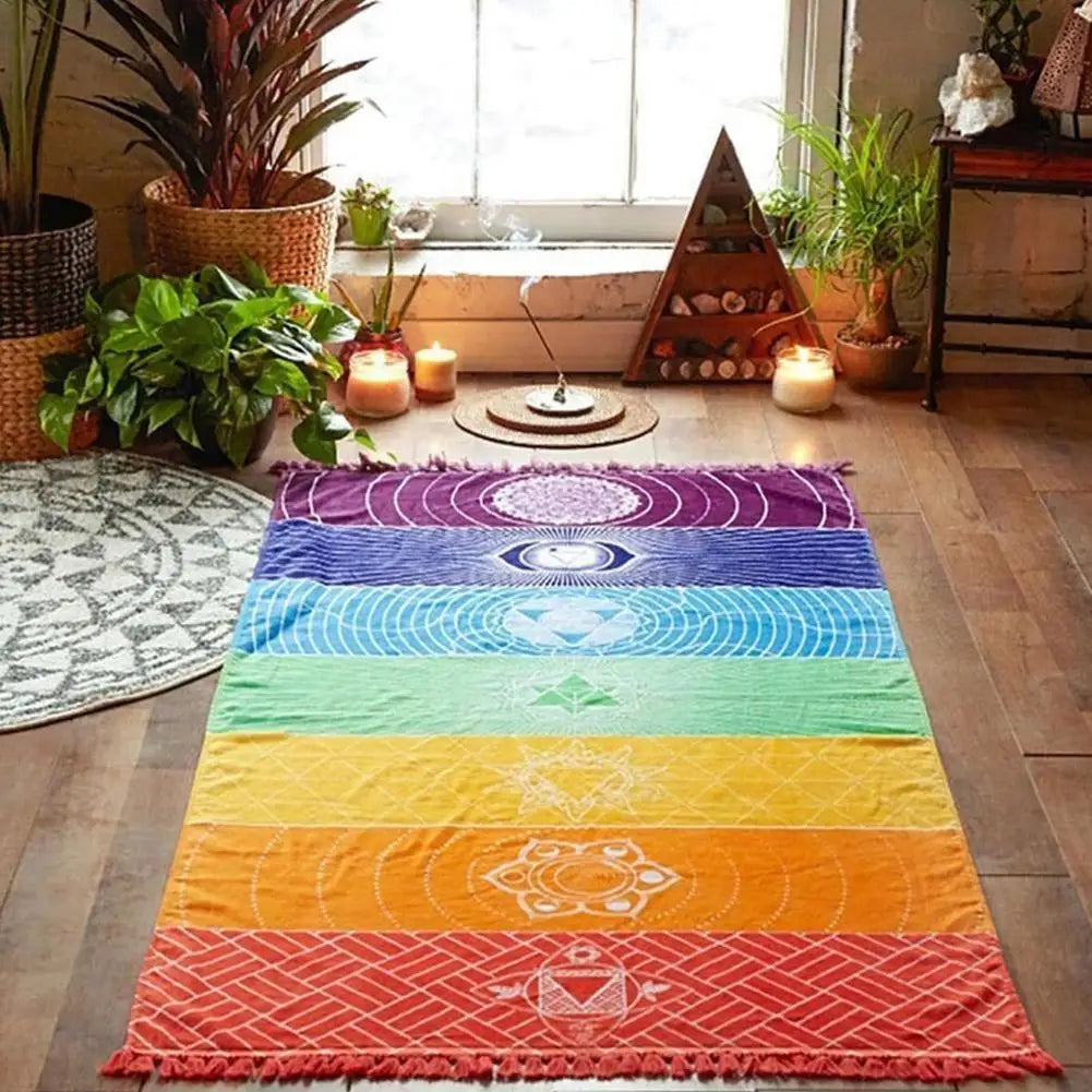 Rainbow Chakra Towel Festival Lifestyle Towel