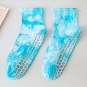 Tie-dye Yoga Socks Non-slip Crew Sock Blue US sock size 9-11 socks Yoga Yoga Socks