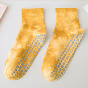 Tie-dye Yoga Socks Non-slip Crew Sock Yellow US sock size 9-11 socks Yoga Yoga Socks