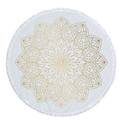 Mandala Round Microfiber Beach Towel with Tassel - 5'/150 cm Festival Lifestyle