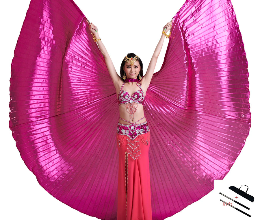 Belly Dance Wings Open or Closed - Many Colors! Rose Belly Dancing Dance Props Raqs Wings