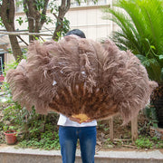 Medium (24"/100cm) Burlesque Ostrich Feather Fans 13 Staves - Many Colors Coffee 100CM 24 inch - One R L Pair Burlesque Fan Fans Raqs