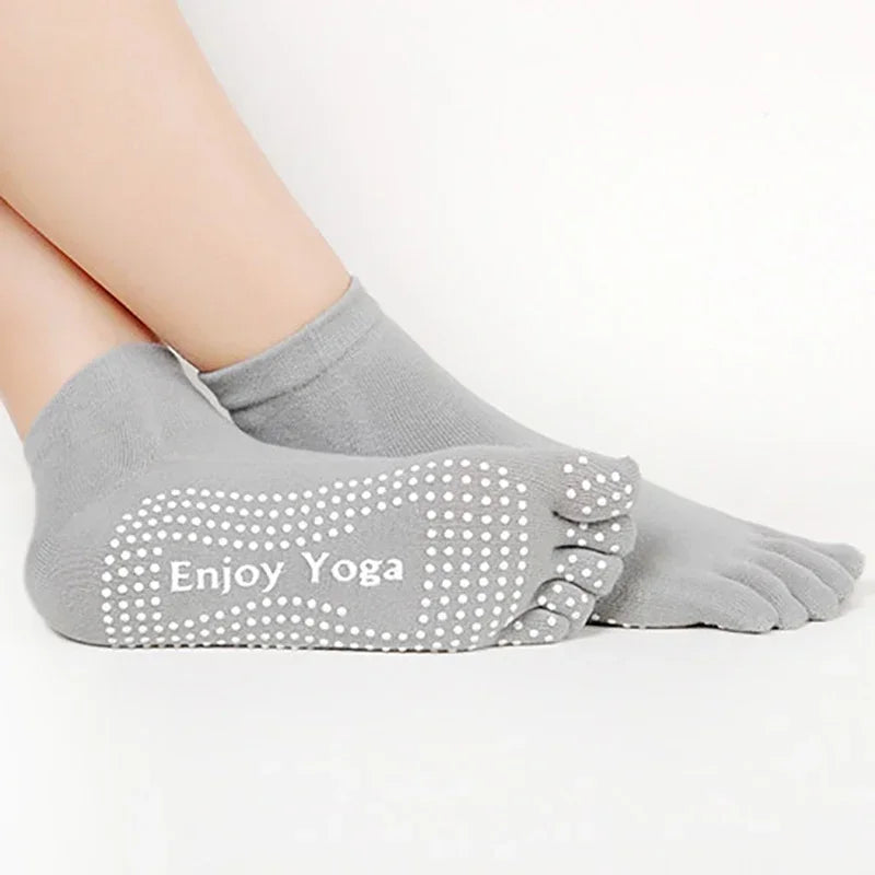 Candy-Colored Yoga Toe Socks Gray one size-US 9-11 socks Yoga