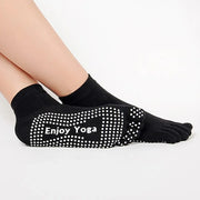 Candy-Colored Yoga Toe Socks Black one size-US 9-11 socks Yoga