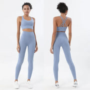 Sports Bra and Leggings Two-Piece Matching Sets Temepst Blue Activewear Lifestyle Yoga