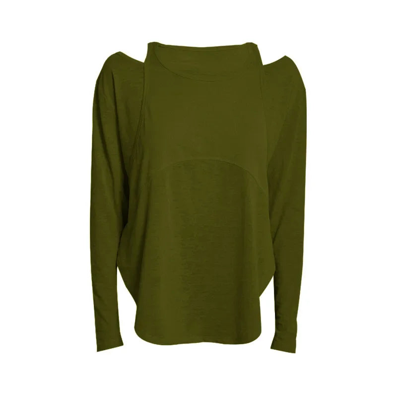 Long Sleeve Burnout Yoga Tee Olive Activewear Shirts Yoga