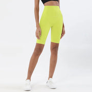 Silky High Waist Knee-length Yoga Shorts Lemon Activewear Pants Shorts