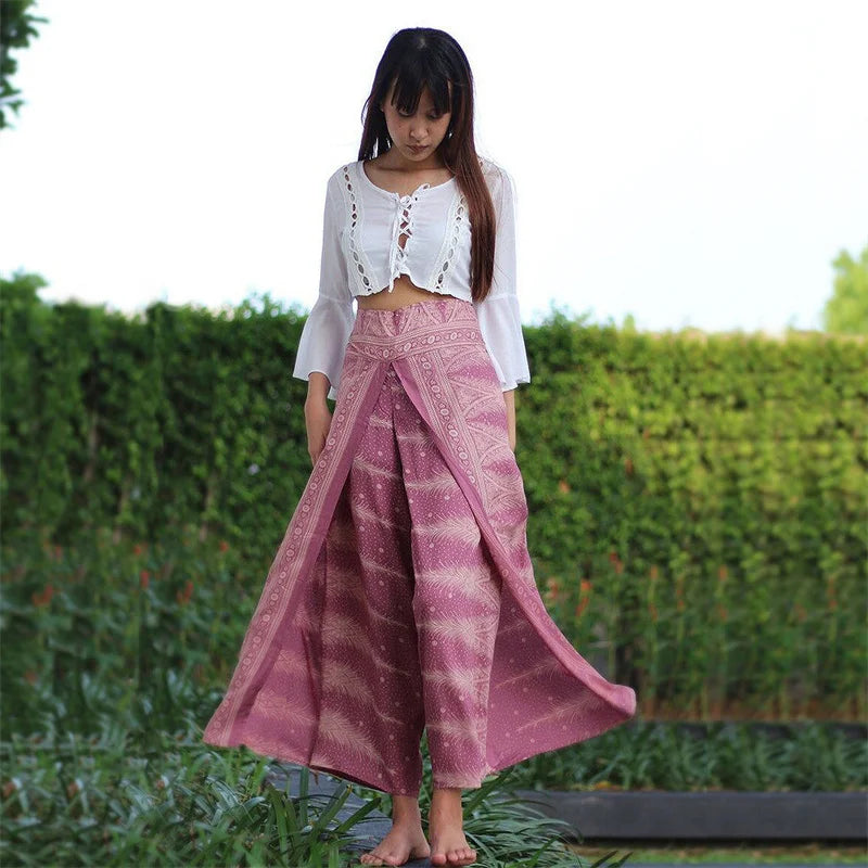 Split Wide Leg Boho Palazzo Pants Festival Lifestyle New Pants Yoga