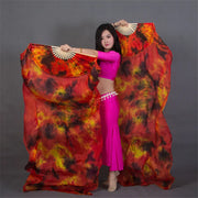 Tie-Dyed Belly Dance Fan Veil 180cm (1 pair R & L) Belly Dancing Dance Props Fan Veil Raqs