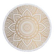 Mandala Round Microfiber Beach Towel with Tassel - 5'/150 cm Festival Lifestyle