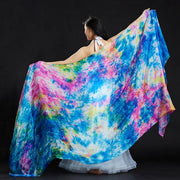 100% Silk Lightweight Silk Belly Dance Performance Veil - Many Colors Pastel Multi Dance Props Raqs Veils