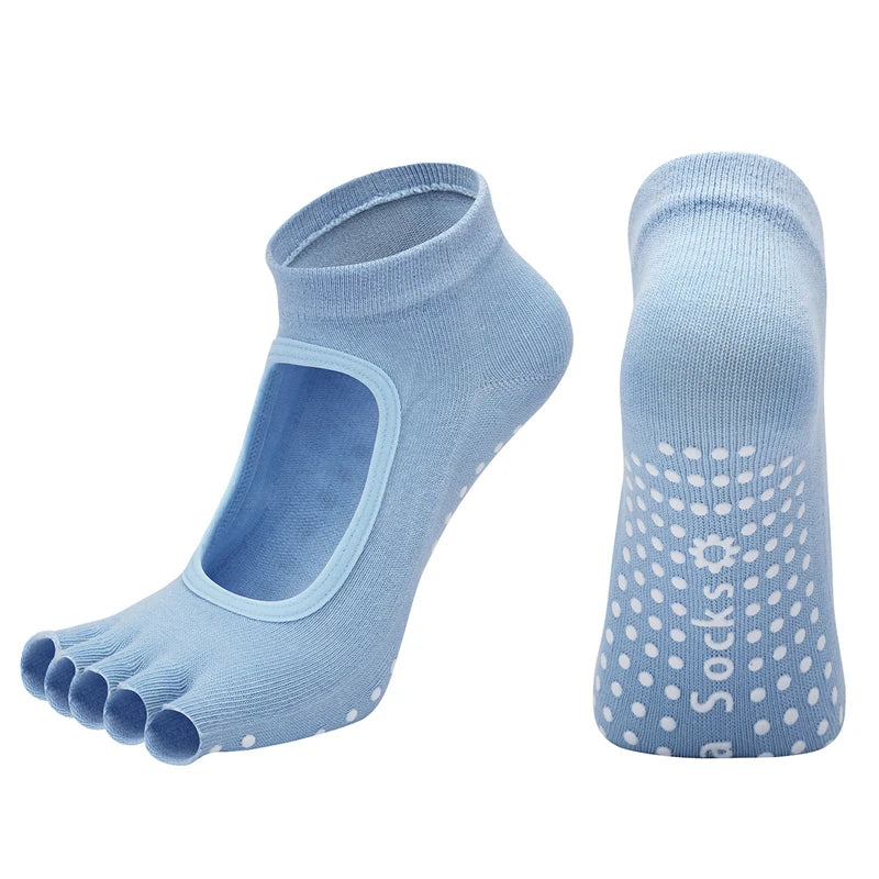 Half-toe Yoga Socks Light Blue US 9-11 (sock size) Footwear socks Yoga