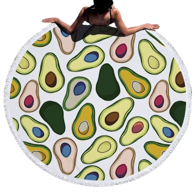 Avocado-Themed 5'/150cm Round Microfiber Towels Avocado Lifestyle Towel