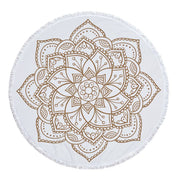 Mandala Round Microfiber Beach Towel with Tassel - 5'/150 cm Festival Lifestyle