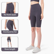 Silky High Waist Knee-length Yoga Shorts Activewear Pants Shorts