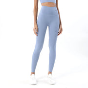 Soft High Waist Leggings with Back Pocket Tempest Blue Activewear Pants Yoga