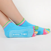 Candy-Colored Yoga Toe Socks Colorful Blue one size-US 9-11 socks Yoga