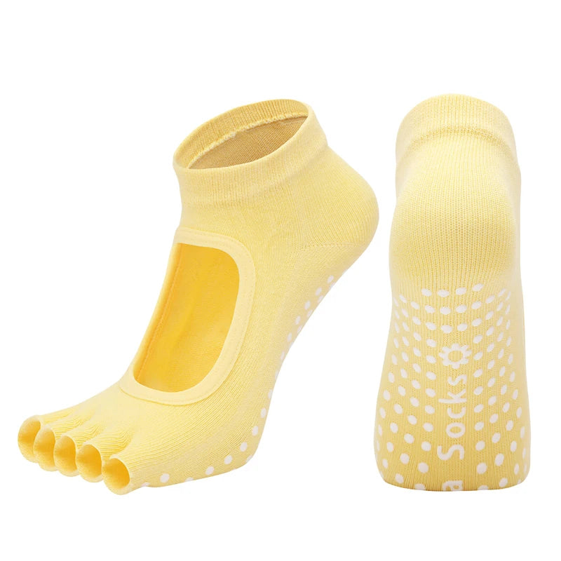 Half-toe Yoga Socks Yellow US 9-11 (sock size) Footwear socks Yoga