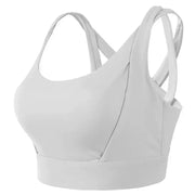 Faux Two Piece Push Up Sports Bra Silver Activewear Sports Bra