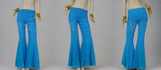 Fishtail Sparkle Flare Dance Pants Many Colors Lake Blue One-Size Pants Raqs