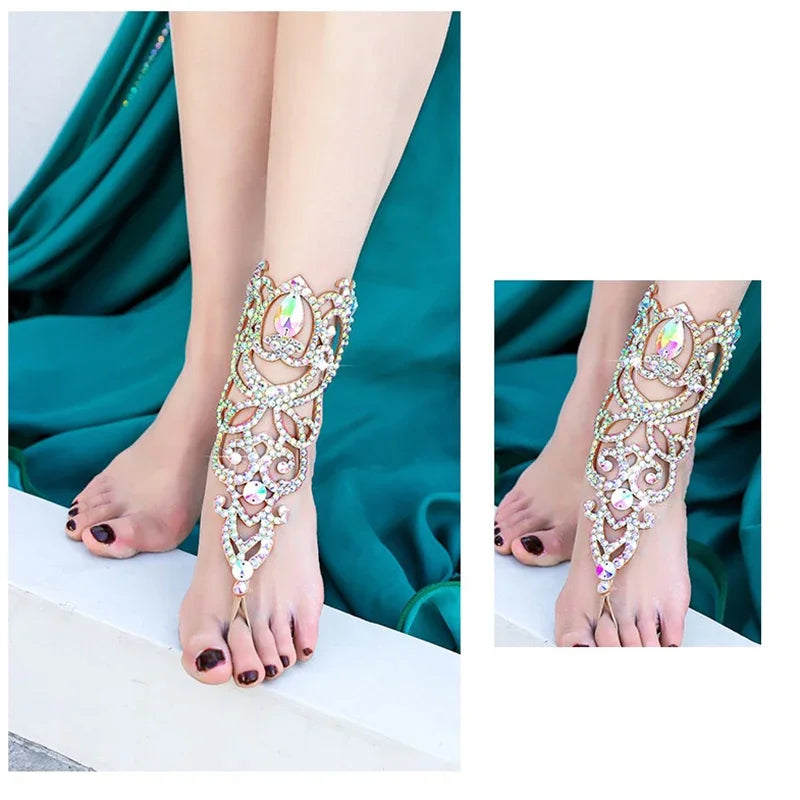 Crystal-Studded Wrist Cuff/Anklet Jewelry Raqs