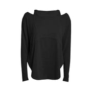 Long Sleeve Burnout Yoga Tee Black Activewear Shirts Yoga