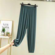 Loose Modal High Waist Harem Pants Brocade Green Activewear Pants Plus-sizes Available