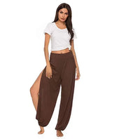 Split Leg Yoga Harem Pants Coffee Activewear Festival Pants Yoga