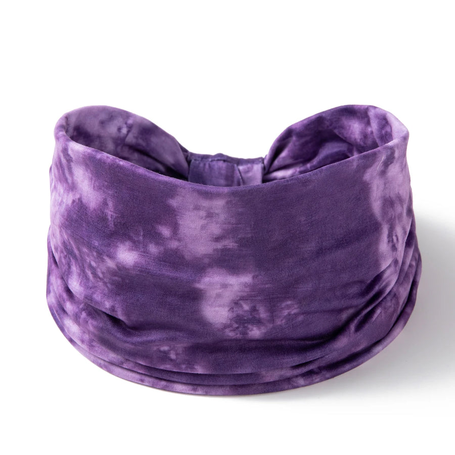 Wide Knotted Boho Tie Dye Headband Purple Accessories Activewear New