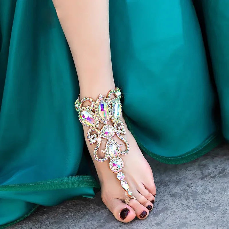 Crystal-Studded Wrist Cuff/Anklet Jewelry Raqs