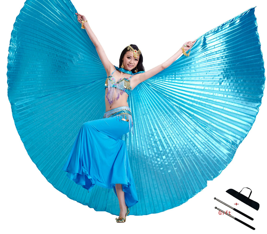 Belly Dance Wings Open or Closed - Many Colors! Sky blue Belly Dancing Dance Props Raqs Wings