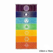 Rainbow Chakra Towel 150cm x 70cm Festival Lifestyle Towel