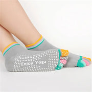 Candy-Colored Yoga Toe Socks Colorful Gray one size-US 9-11 socks Yoga