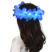 Hawaiian Hula Lei Headband Glow LED Flower Crown Festival Hula LED Raqs