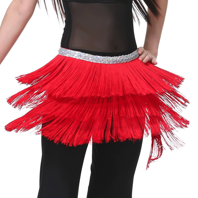 Three-Layer Tassel Belly Dance Hip Scarf Hip Scarf Raqs