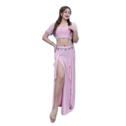 Simple Stretchy Costume Set Pink Plus-sizes Available Raqs Troupe Costume