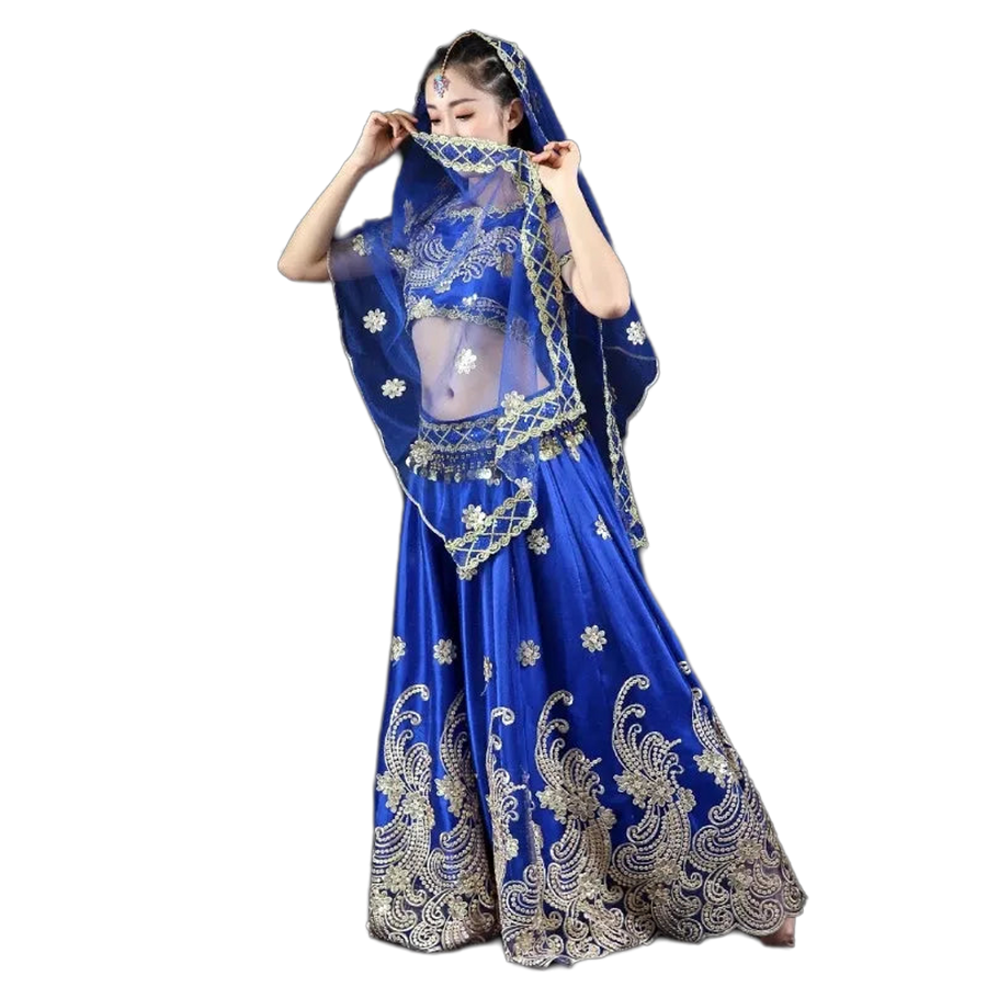 Bollywood Dance Costume 4-piece Set Bollywood Raqs Troupe Costume