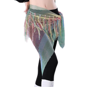 Rainbow Hip Scarf Triangle Mesh with Beads Belly Dance Dance Accessories Hip Scarf Raqs