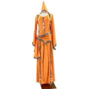 Sparkle Cane/Beledi/Saidi Dress with Pailettes Orange Plus-sizes Available Raqs Troupe Costume