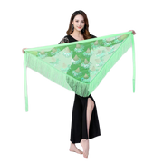 Sheer Triangle Tassel Hip Scarf Belly Dancing Hip Scarf Raqs