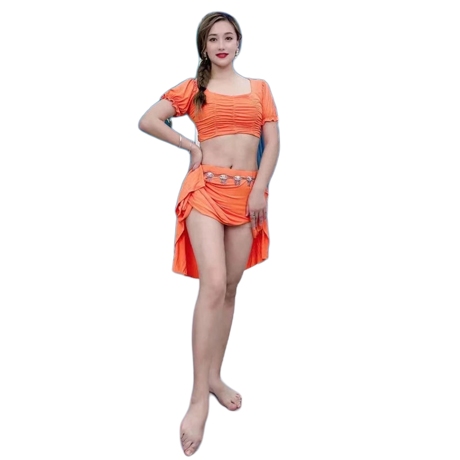 Simple Stretchy Costume Set Plus-sizes Available Raqs Troupe Costume