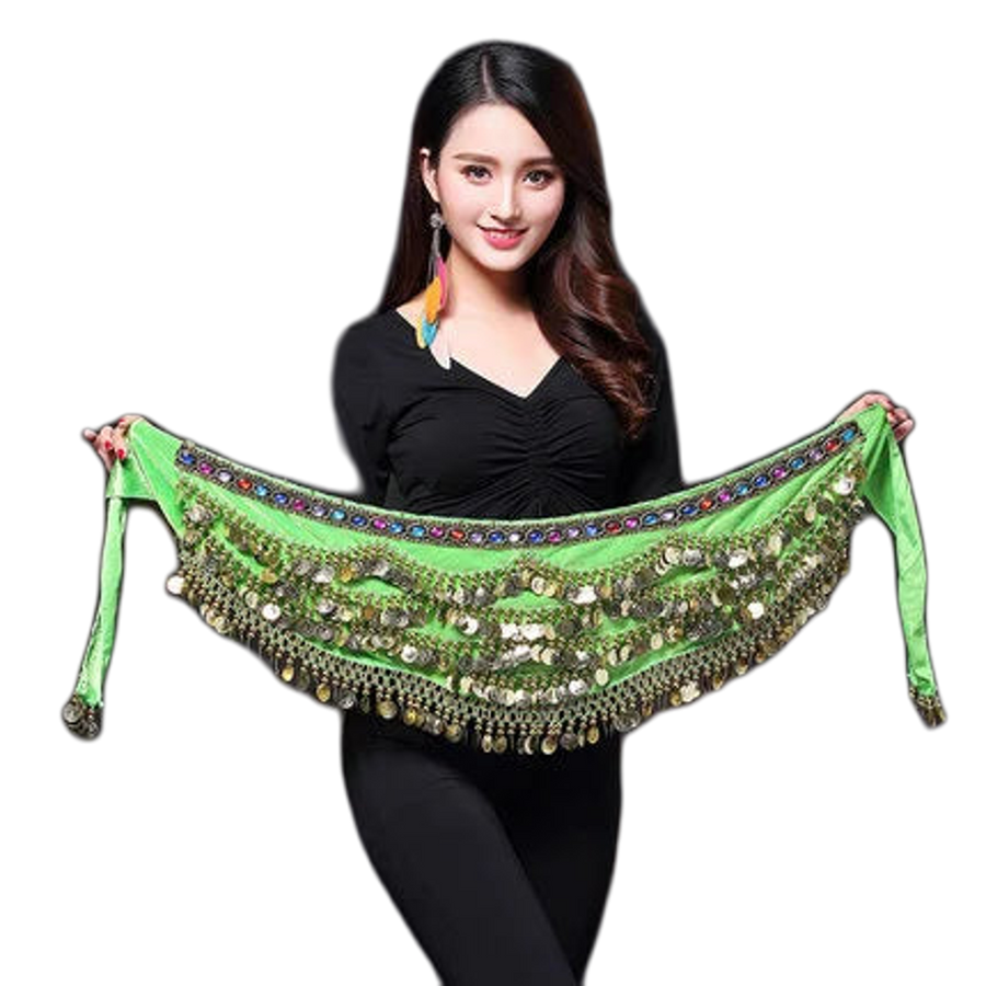 Belly Dance Coin Belt - Many Colors Festival Hip Scarf Raqs