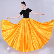 Long Satin Dance Skirt One Size, Many Colors Yellow one-size Belly Dancing Novelty & Special Use Raqs Stage & Dance Wear