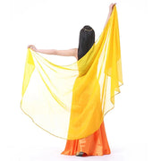 Sheer Polyester Chiffon Half-Circle Veil Yellow Belly Dancing Dance Props Novelty & Special Use Raqs Stage & Dance Wear Veils